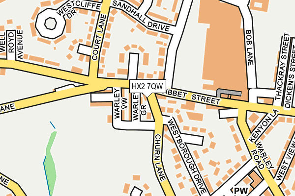 HX2 7QW map - OS OpenMap – Local (Ordnance Survey) HX2 7QW map - OS OpenMap – Local (Ordnance Survey)