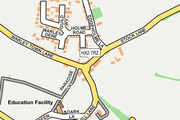 HX2 7RZ map - OS OpenMap – Local (Ordnance Survey) HX2 7RZ map - OS OpenMap – Local (Ordnance Survey)