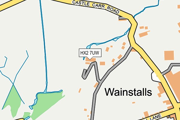 HX2 7UW map - OS OpenMap – Local (Ordnance Survey) HX2 7UW map - OS OpenMap – Local (Ordnance Survey)