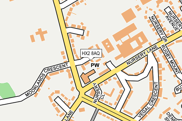 HX2 8AQ map - OS OpenMap – Local (Ordnance Survey) HX2 8AQ map - OS OpenMap – Local (Ordnance Survey)