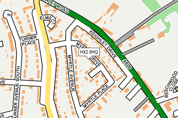 HX2 8HQ map - OS OpenMap – Local (Ordnance Survey) HX2 8HQ map - OS OpenMap – Local (Ordnance Survey)