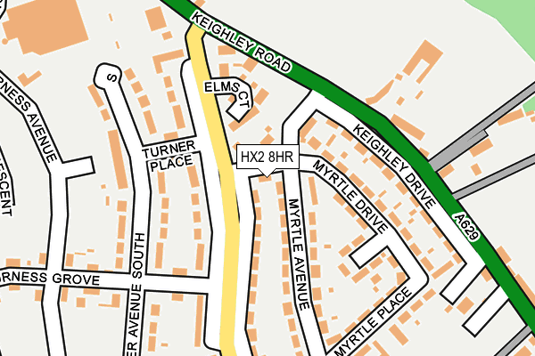 HX2 8HR map - OS OpenMap – Local (Ordnance Survey) HX2 8HR map - OS OpenMap – Local (Ordnance Survey)