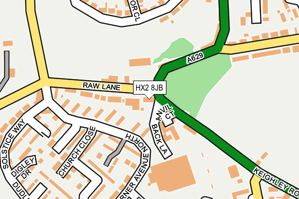 HX2 8JB map - OS OpenMap – Local (Ordnance Survey) HX2 8JB map - OS OpenMap – Local (Ordnance Survey)