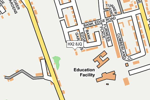 HX2 8JQ map - OS OpenMap – Local (Ordnance Survey) HX2 8JQ map - OS OpenMap – Local (Ordnance Survey)