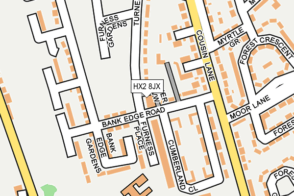 HX2 8JX map - OS OpenMap – Local (Ordnance Survey) HX2 8JX map - OS OpenMap – Local (Ordnance Survey)