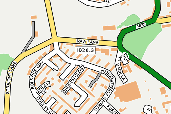 HX2 8LG map - OS OpenMap – Local (Ordnance Survey) HX2 8LG map - OS OpenMap – Local (Ordnance Survey)
