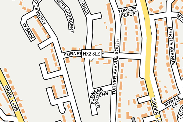HX2 8LZ map - OS OpenMap – Local (Ordnance Survey) HX2 8LZ map - OS OpenMap – Local (Ordnance Survey)