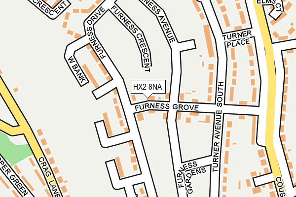 HX2 8NA map - OS OpenMap – Local (Ordnance Survey) HX2 8NA map - OS OpenMap – Local (Ordnance Survey)