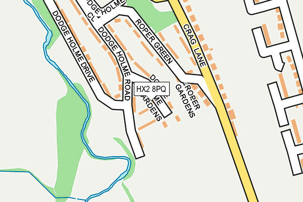 HX2 8PQ map - OS OpenMap – Local (Ordnance Survey) HX2 8PQ map - OS OpenMap – Local (Ordnance Survey)