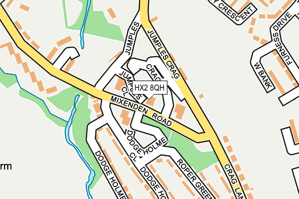 HX2 8QH map - OS OpenMap – Local (Ordnance Survey) HX2 8QH map - OS OpenMap – Local (Ordnance Survey)