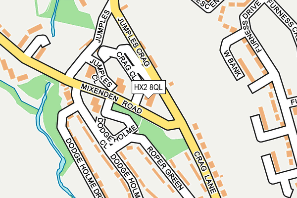 HX2 8QL map - OS OpenMap – Local (Ordnance Survey) HX2 8QL map - OS OpenMap – Local (Ordnance Survey)