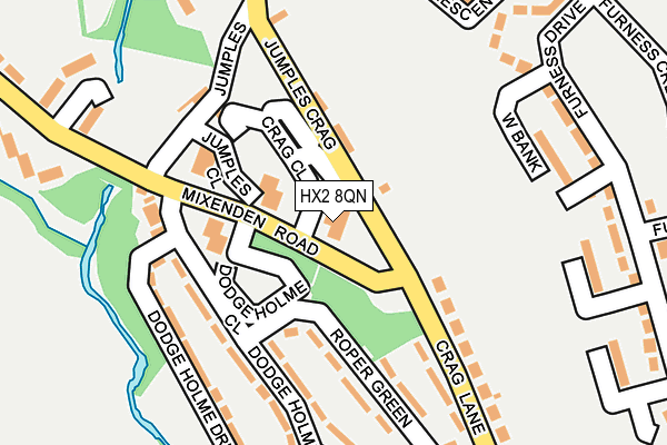 HX2 8QN map - OS OpenMap – Local (Ordnance Survey) HX2 8QN map - OS OpenMap – Local (Ordnance Survey)