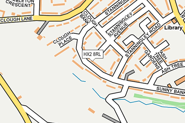 HX2 8RL map - OS OpenMap – Local (Ordnance Survey) HX2 8RL map - OS OpenMap – Local (Ordnance Survey)