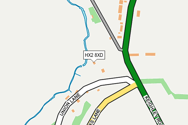 HX2 8XD map - OS OpenMap – Local (Ordnance Survey) HX2 8XD map - OS OpenMap – Local (Ordnance Survey)
