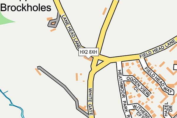 HX2 8XH map - OS OpenMap – Local (Ordnance Survey) HX2 8XH map - OS OpenMap – Local (Ordnance Survey)