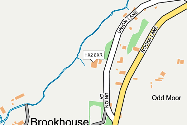 HX2 8XR map - OS OpenMap – Local (Ordnance Survey) HX2 8XR map - OS OpenMap – Local (Ordnance Survey)