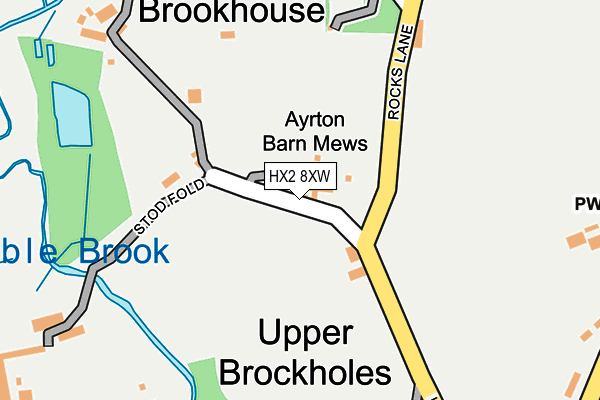 HX2 8XW map - OS OpenMap – Local (Ordnance Survey) HX2 8XW map - OS OpenMap – Local (Ordnance Survey)