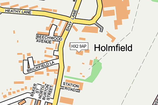 HX2 9AP map - OS OpenMap – Local (Ordnance Survey)