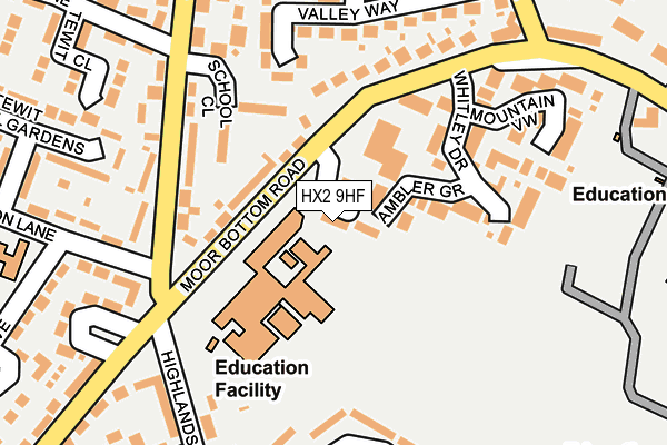 HX2 9HF map - OS OpenMap – Local (Ordnance Survey) HX2 9HF map - OS OpenMap – Local (Ordnance Survey)