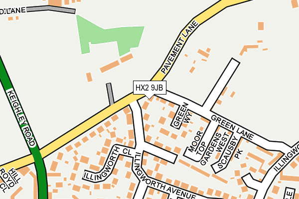 HX2 9JB map - OS OpenMap – Local (Ordnance Survey) HX2 9JB map - OS OpenMap – Local (Ordnance Survey)