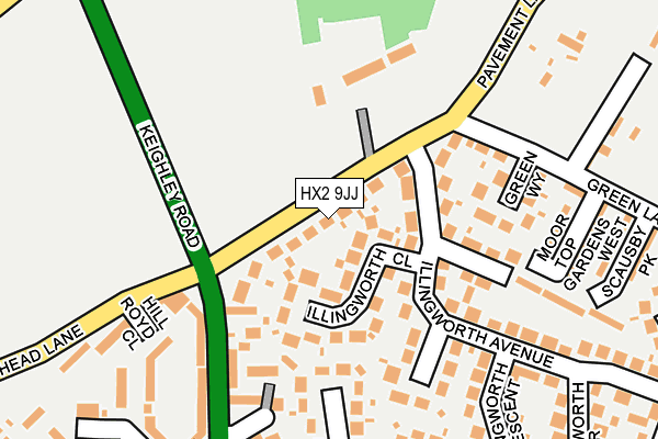 HX2 9JJ map - OS OpenMap – Local (Ordnance Survey) HX2 9JJ map - OS OpenMap – Local (Ordnance Survey)