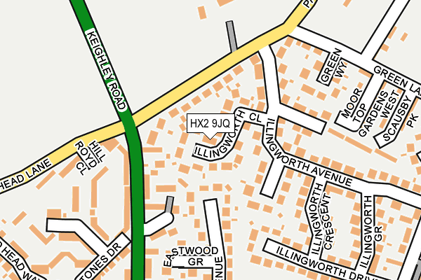 HX2 9JQ map - OS OpenMap – Local (Ordnance Survey) HX2 9JQ map - OS OpenMap – Local (Ordnance Survey)