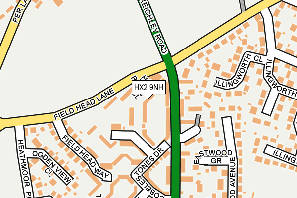 HX2 9NH map - OS OpenMap – Local (Ordnance Survey) HX2 9NH map - OS OpenMap – Local (Ordnance Survey)