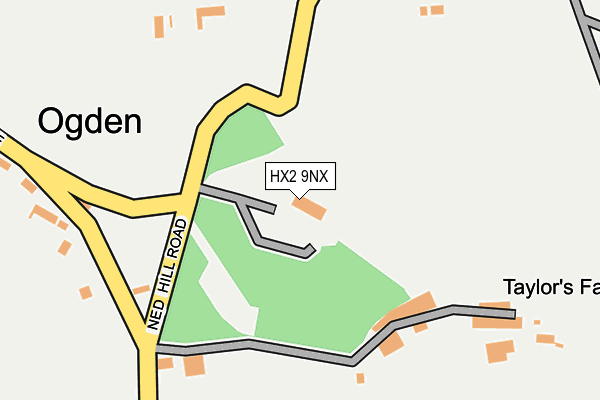 HX2 9NX map - OS OpenMap – Local (Ordnance Survey) HX2 9NX map - OS OpenMap – Local (Ordnance Survey)