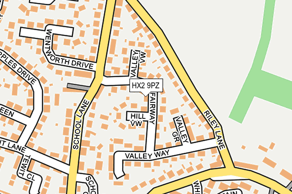 HX2 9PZ map - OS OpenMap – Local (Ordnance Survey) HX2 9PZ map - OS OpenMap – Local (Ordnance Survey)