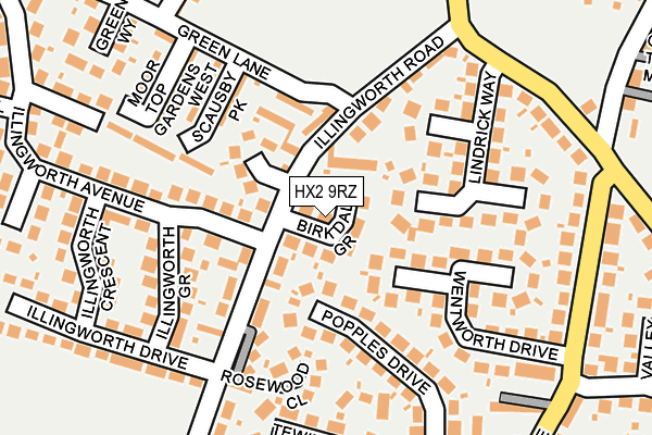 HX2 9RZ map - OS OpenMap – Local (Ordnance Survey) HX2 9RZ map - OS OpenMap – Local (Ordnance Survey)