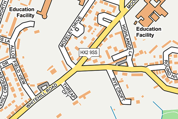 HX2 9SS map - OS OpenMap – Local (Ordnance Survey) HX2 9SS map - OS OpenMap – Local (Ordnance Survey)