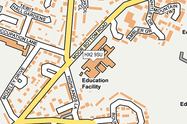 HX2 9SU map - OS OpenMap – Local (Ordnance Survey) HX2 9SU map - OS OpenMap – Local (Ordnance Survey)
