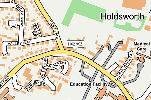 HX2 9SZ map - OS OpenMap – Local (Ordnance Survey) HX2 9SZ map - OS OpenMap – Local (Ordnance Survey)