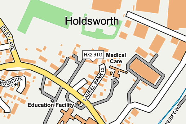 HX2 9TG map - OS OpenMap – Local (Ordnance Survey) HX2 9TG map - OS OpenMap – Local (Ordnance Survey)