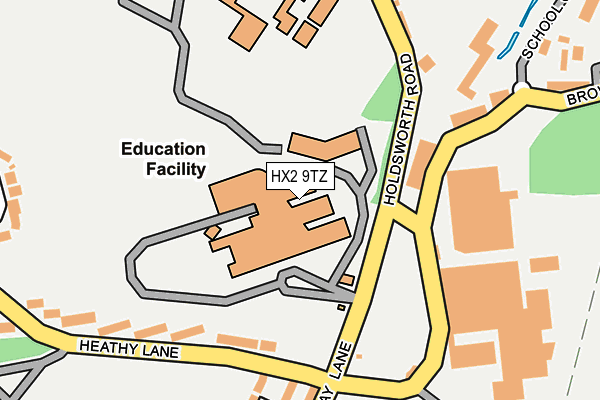 HX2 9TZ map - OS OpenMap – Local (Ordnance Survey) HX2 9TZ map - OS OpenMap – Local (Ordnance Survey)