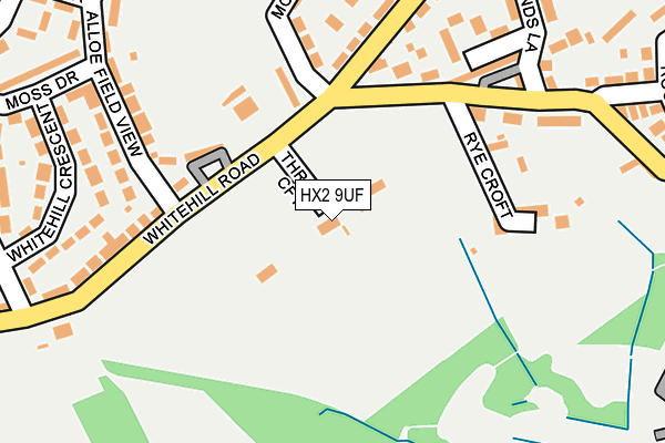 HX2 9UF map - OS OpenMap – Local (Ordnance Survey) HX2 9UF map - OS OpenMap – Local (Ordnance Survey)