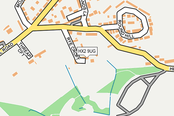 HX2 9UG map - OS OpenMap – Local (Ordnance Survey) HX2 9UG map - OS OpenMap – Local (Ordnance Survey)