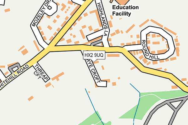 HX2 9UQ map - OS OpenMap – Local (Ordnance Survey) HX2 9UQ map - OS OpenMap – Local (Ordnance Survey)