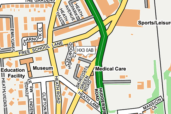 HX3 0AB map - OS OpenMap – Local (Ordnance Survey) HX3 0AB map - OS OpenMap – Local (Ordnance Survey)