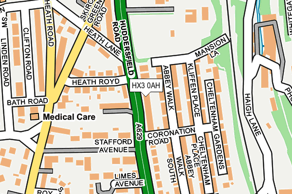 HX3 0AH map - OS OpenMap – Local (Ordnance Survey) HX3 0AH map - OS OpenMap – Local (Ordnance Survey)