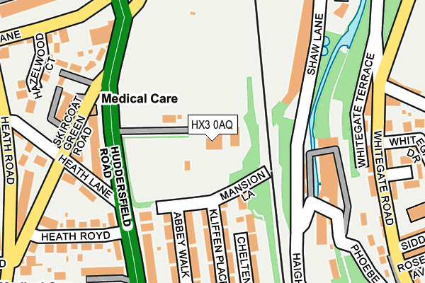 HX3 0AQ map - OS OpenMap – Local (Ordnance Survey)