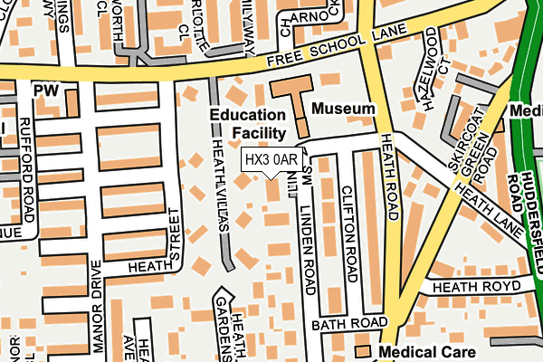 HX3 0AR map - OS OpenMap – Local (Ordnance Survey) HX3 0AR map - OS OpenMap – Local (Ordnance Survey)