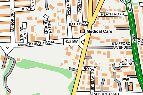 HX3 0BG map - OS OpenMap – Local (Ordnance Survey) HX3 0BG map - OS OpenMap – Local (Ordnance Survey)
