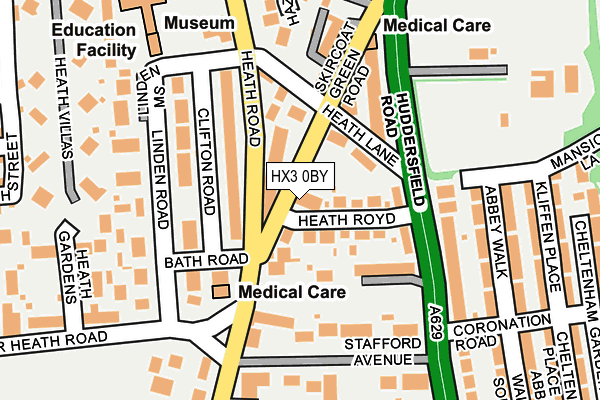 HX3 0BY map - OS OpenMap – Local (Ordnance Survey) HX3 0BY map - OS OpenMap – Local (Ordnance Survey)