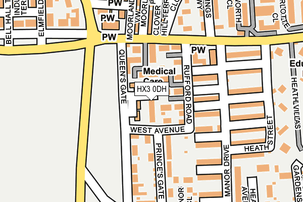 HX3 0DH map - OS OpenMap – Local (Ordnance Survey) HX3 0DH map - OS OpenMap – Local (Ordnance Survey)