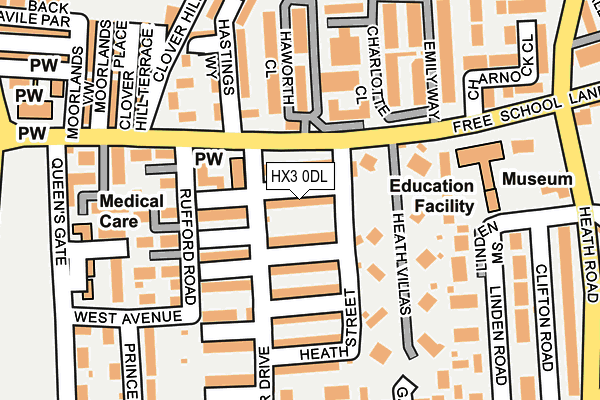 HX3 0DL map - OS OpenMap – Local (Ordnance Survey) HX3 0DL map - OS OpenMap – Local (Ordnance Survey)