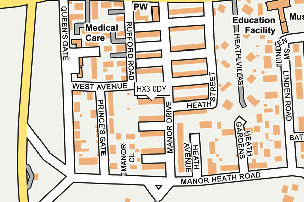 HX3 0DY map - OS OpenMap – Local (Ordnance Survey) HX3 0DY map - OS OpenMap – Local (Ordnance Survey)
