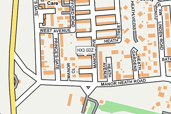 HX3 0DZ map - OS OpenMap – Local (Ordnance Survey) HX3 0DZ map - OS OpenMap – Local (Ordnance Survey)