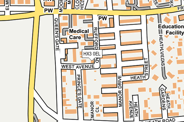 HX3 0EL map - OS OpenMap – Local (Ordnance Survey) HX3 0EL map - OS OpenMap – Local (Ordnance Survey)