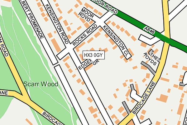 HX3 0GY map - OS OpenMap – Local (Ordnance Survey) HX3 0GY map - OS OpenMap – Local (Ordnance Survey)